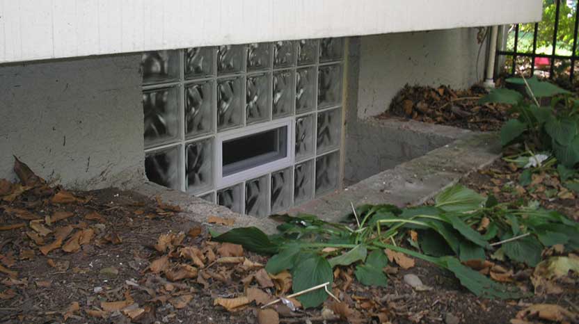 Glass Block Windows - Photo of a basement glass block window installed by A Glass Block Vision.