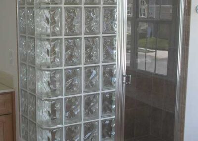 Glass Block Shower Walls - Photo of a beautifully built glass block shower surround.