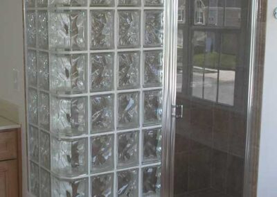 Glass Block Shower Walls - Photo of a beautifully built glass block shower surround.
